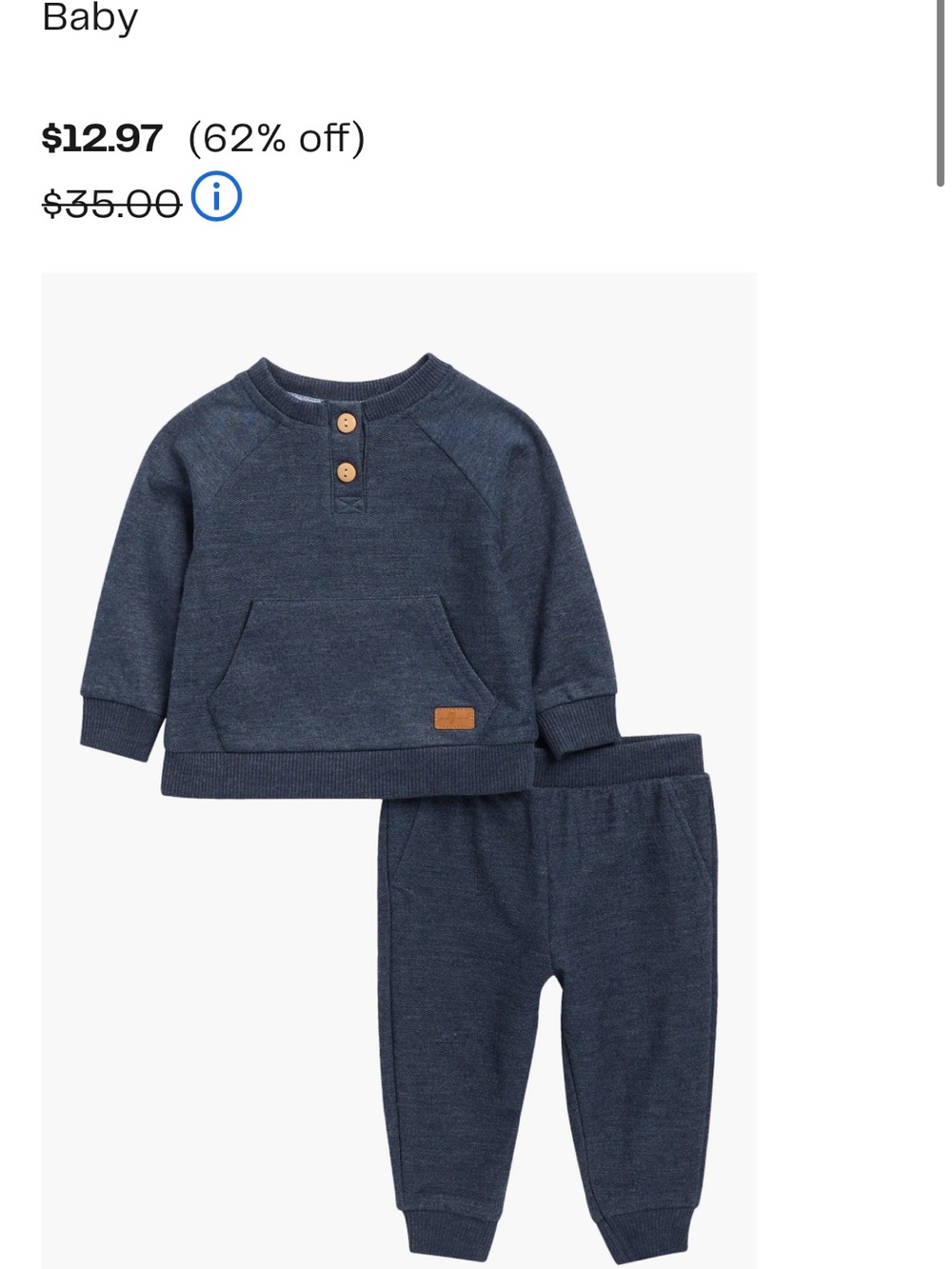 7 for all Mankind Baby Boy Navy Sweatshirt & Jogger Set